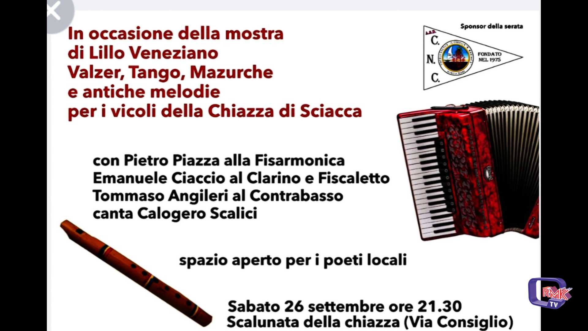 Sciacca, sabato 26 settembre mostra e musica in Salita Consiglio. Ad esibirsi diversi artisti